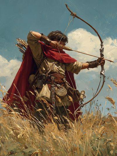 Archer in the Field — Fantasy Art Print. poster