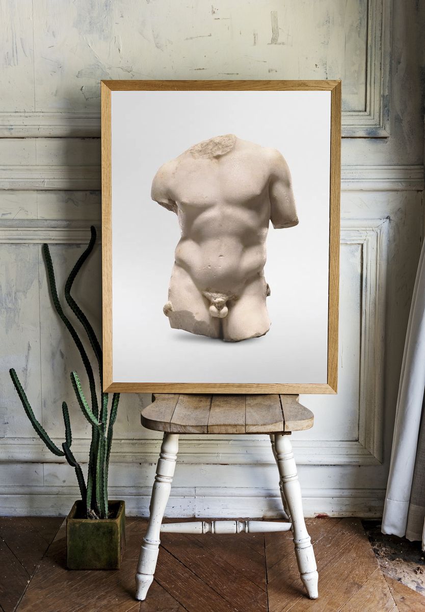 Ancient Greek Torso Sculpture Poster. — room view 1