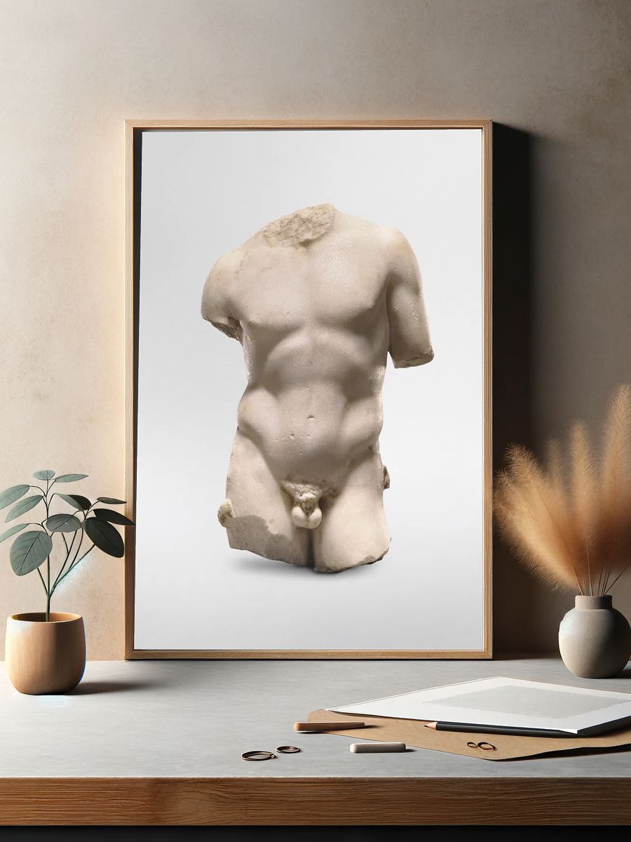 Ancient Greek Torso Sculpture Poster. — room view 2