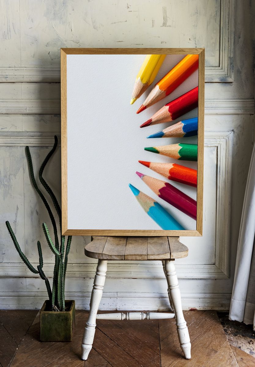 Colorful Pencils — Illustration Print. — room view 1