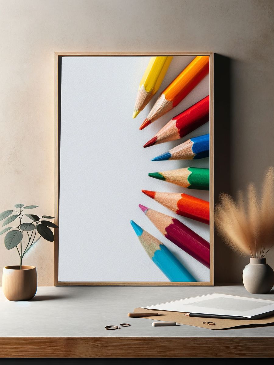 Colorful Pencils — Illustration Print. — room view 2