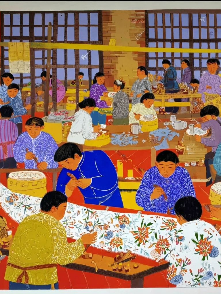Artisans at Work — Illustration Print. poster detail