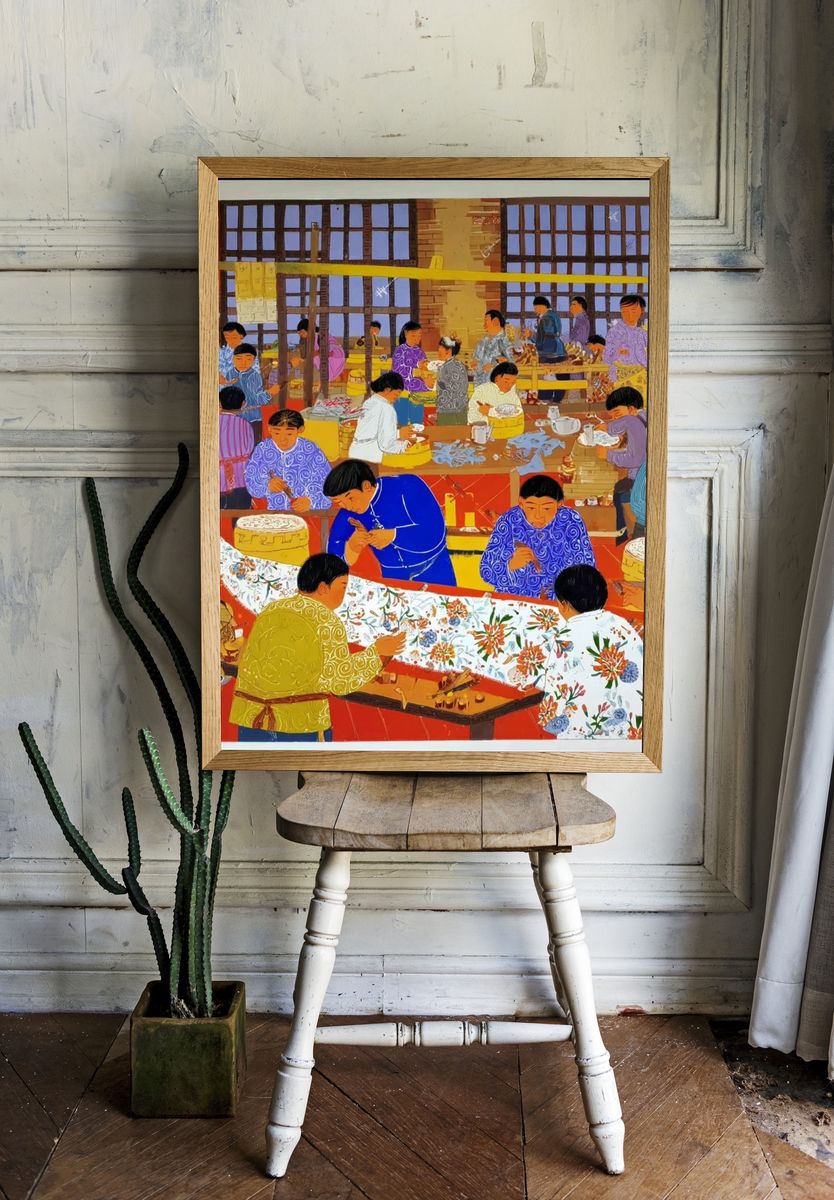 Artisans at Work — Illustration Print. — room view 1