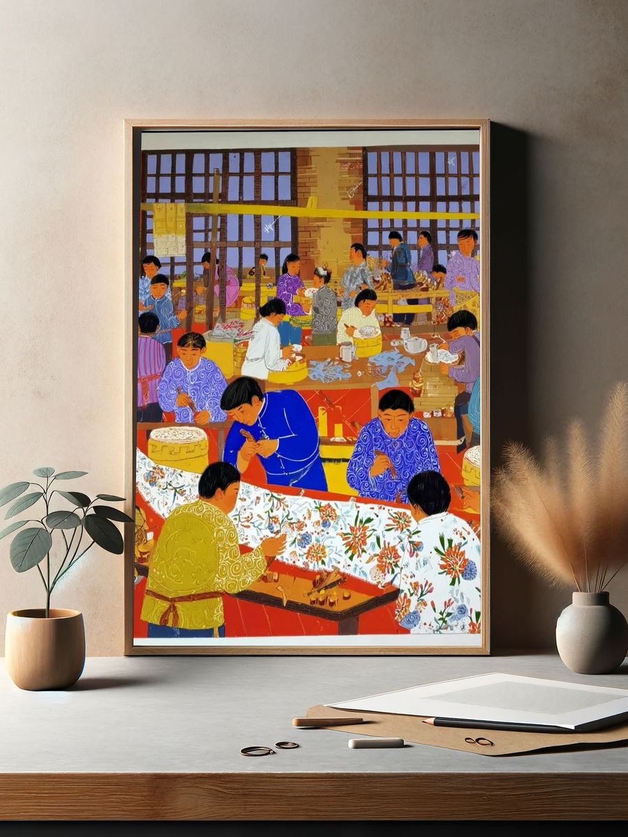Artisans at Work — Illustration Print. — room view 2