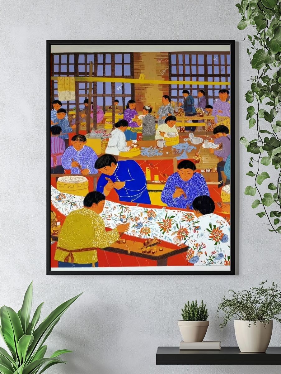 Artisans at Work — Illustration Print. — room view 4