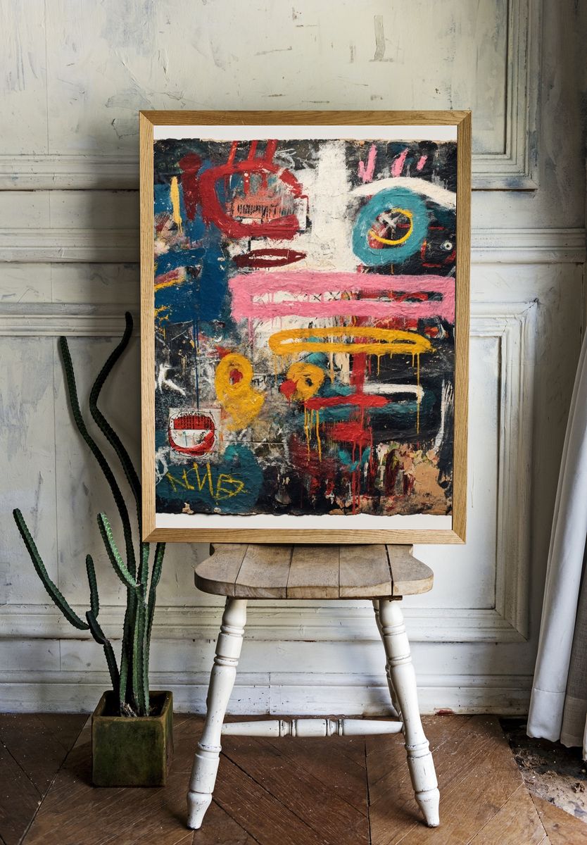 Abstract Expressionist Art Poster. — room view 1