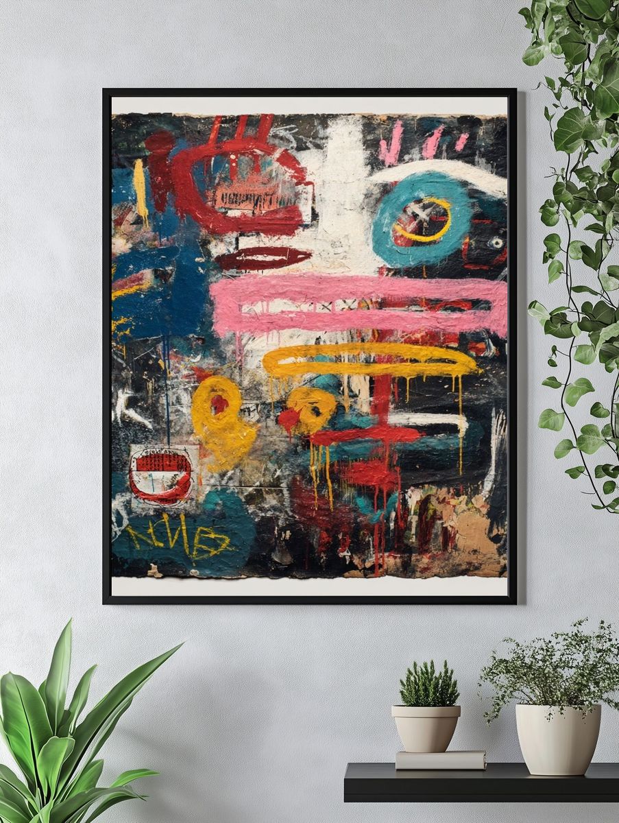 Abstract Expressionist Art Poster. — room view 4