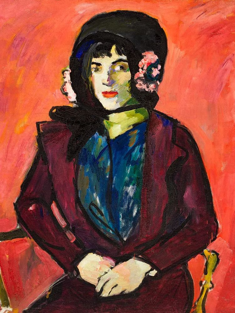 Portrait of a Woman — Expressionism Print. poster — fine-art art