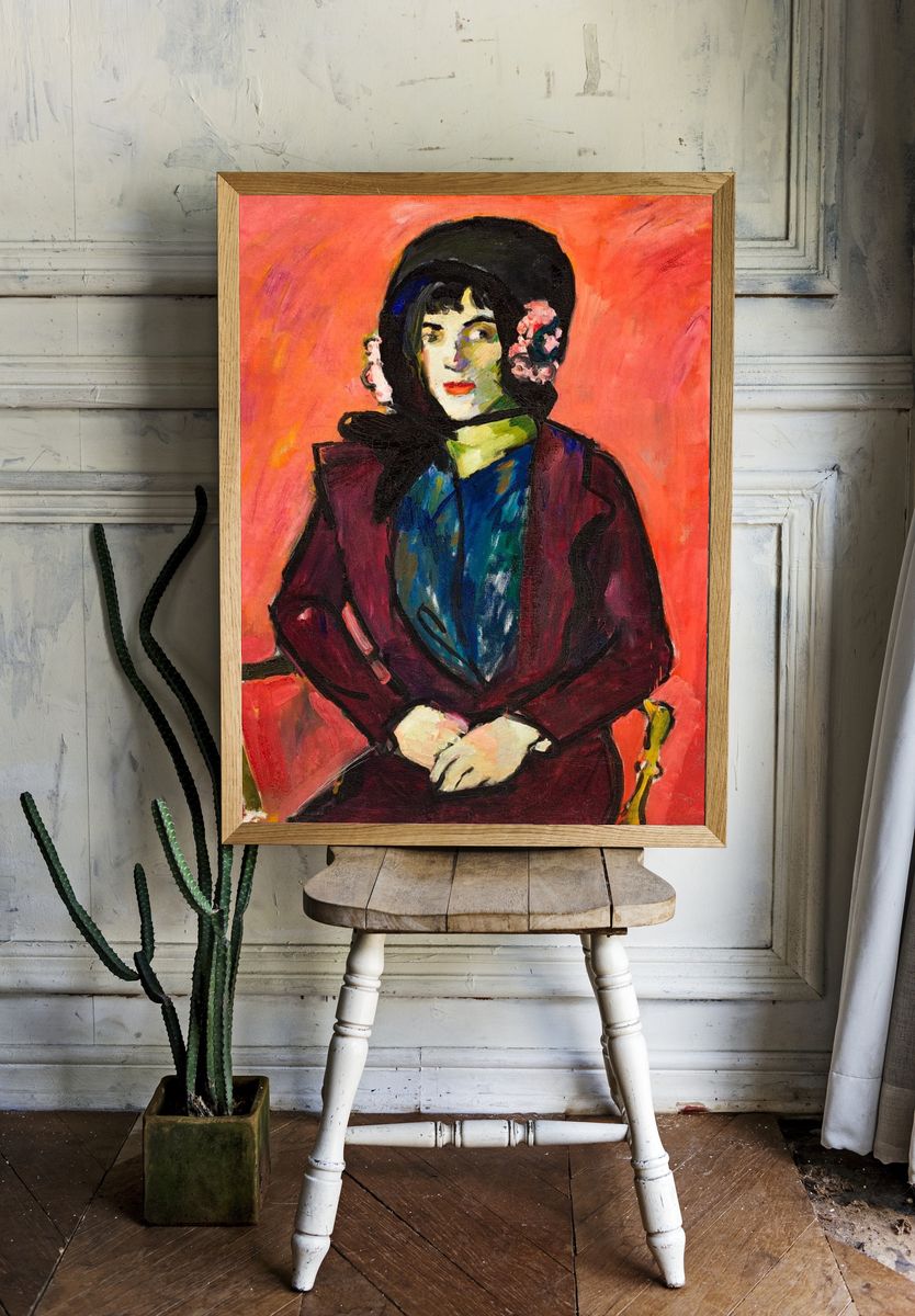 Portrait of a Woman — Expressionism Print. — room view 1