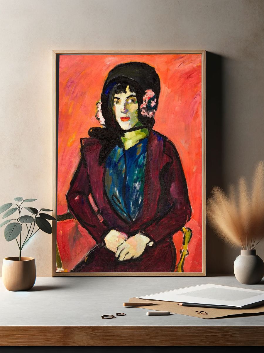 Portrait of a Woman — Expressionism Print. — room view 2