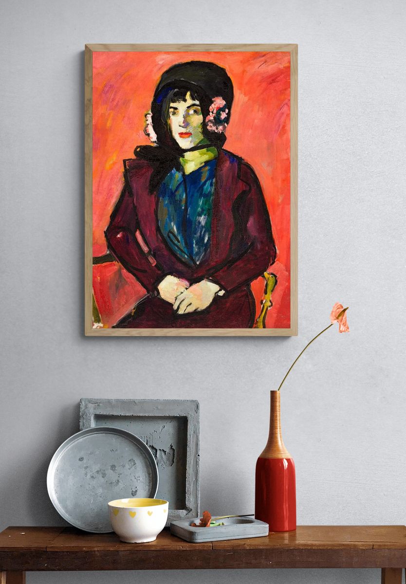 Portrait of a Woman — Expressionism Print. — room view 3