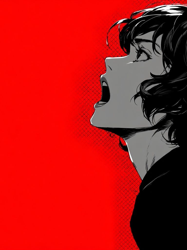 Screaming Girl — Aesthetic Print. poster — illustration art