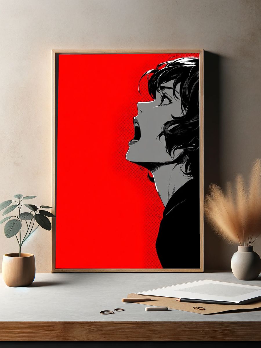 Screaming Girl — Aesthetic Print. — room view 2