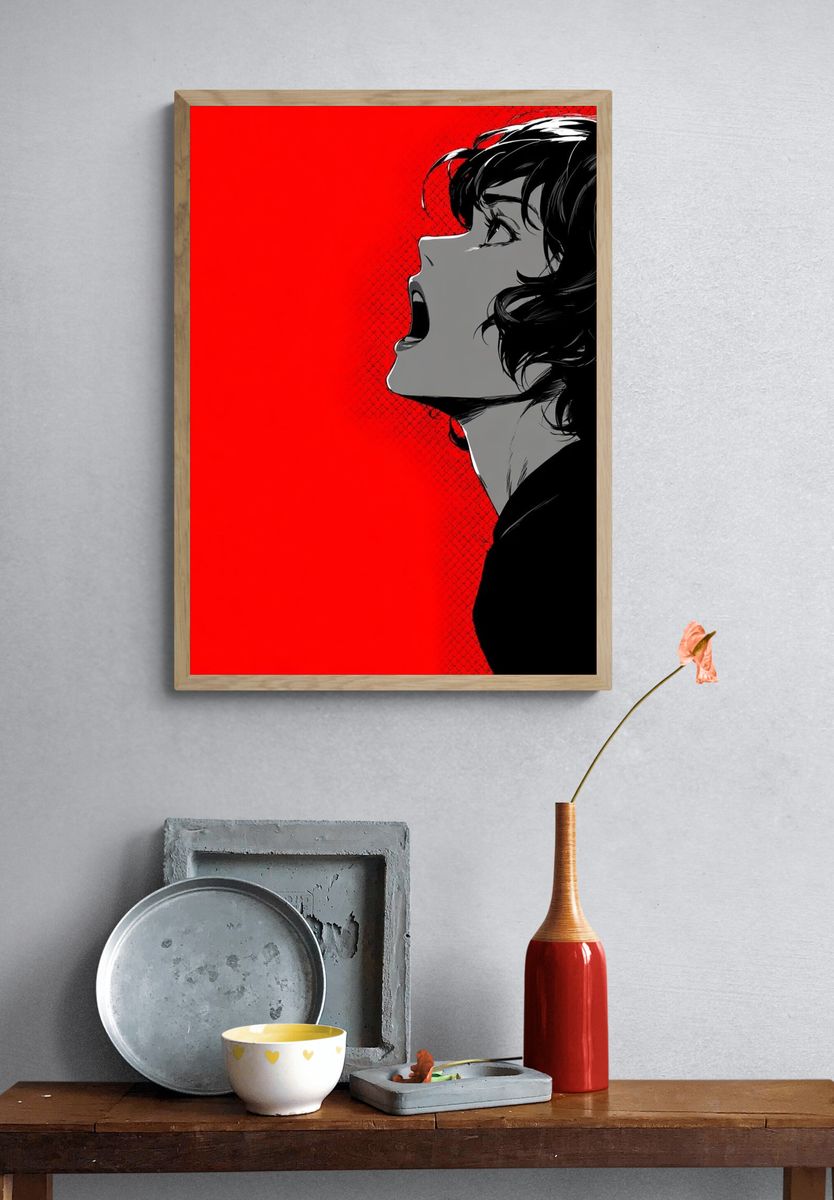 Screaming Girl — Aesthetic Print. — room view 3