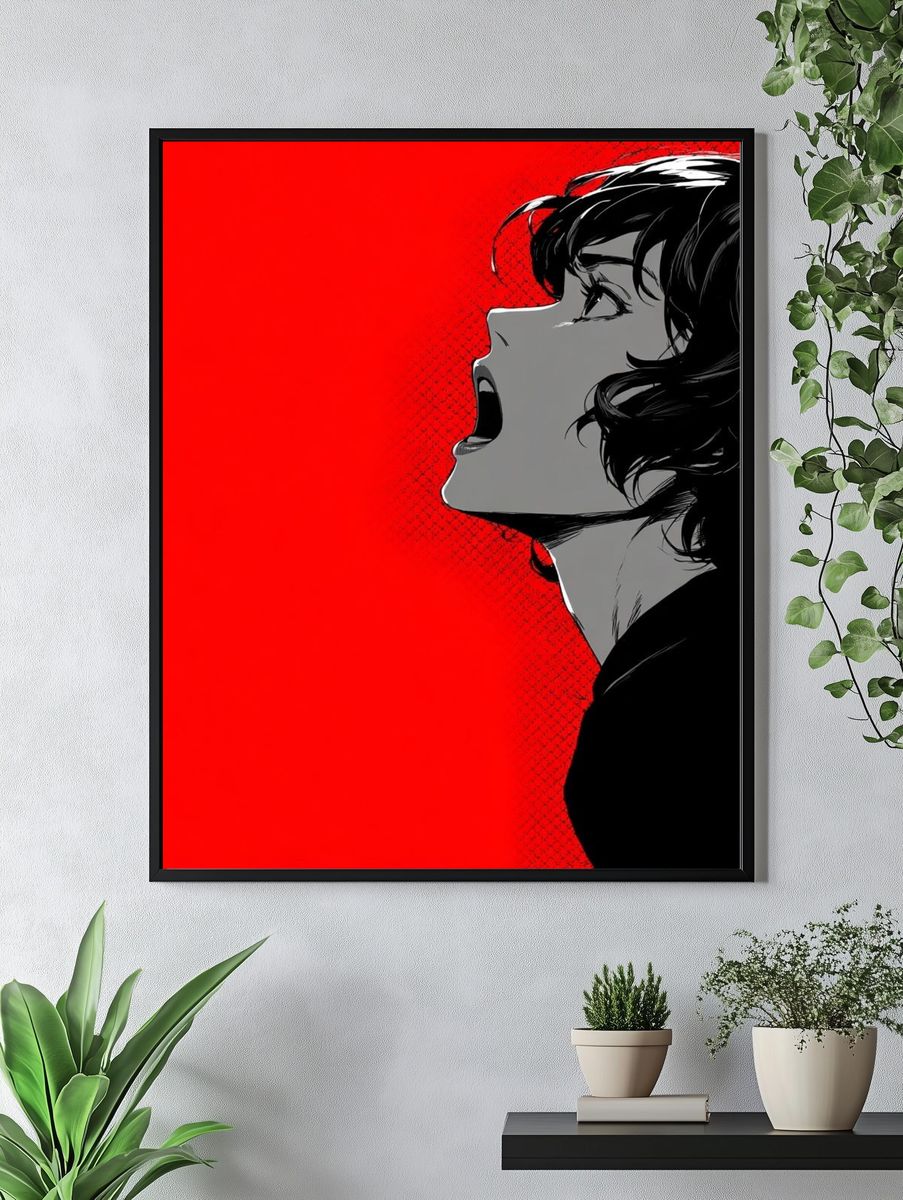 Screaming Girl — Aesthetic Print. — room view 4