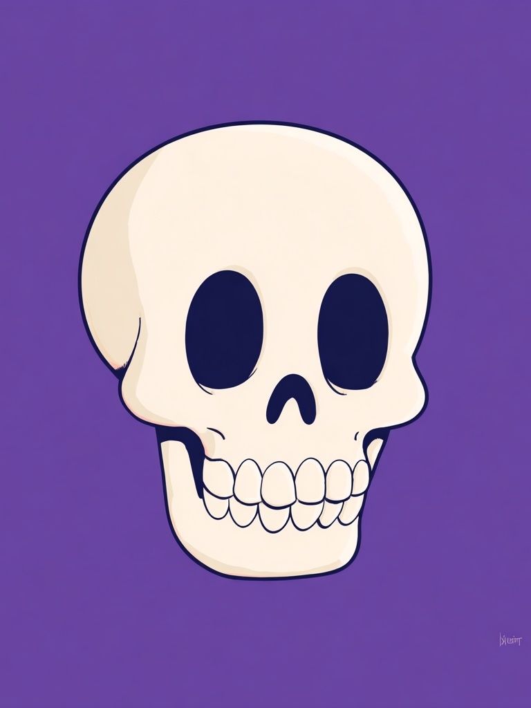 Cartoon Skull — Illustration Print. poster detail