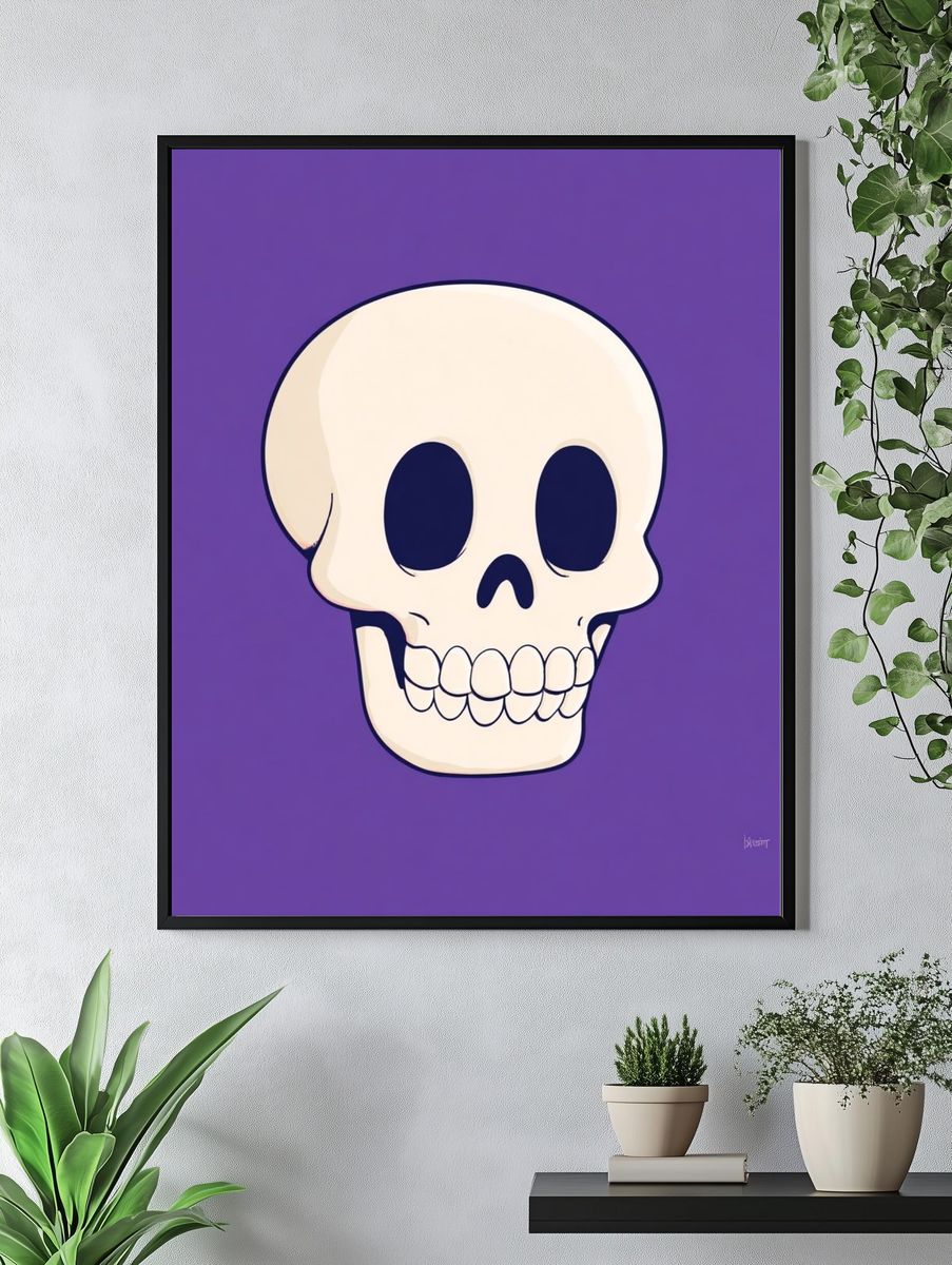 Cartoon Skull — Illustration Print. — room view 4
