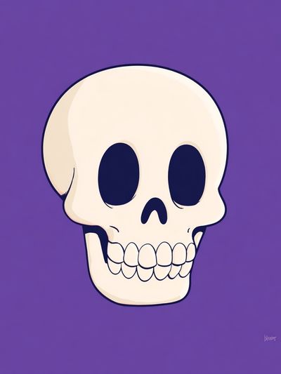 Cartoon Skull — Illustration Print. poster