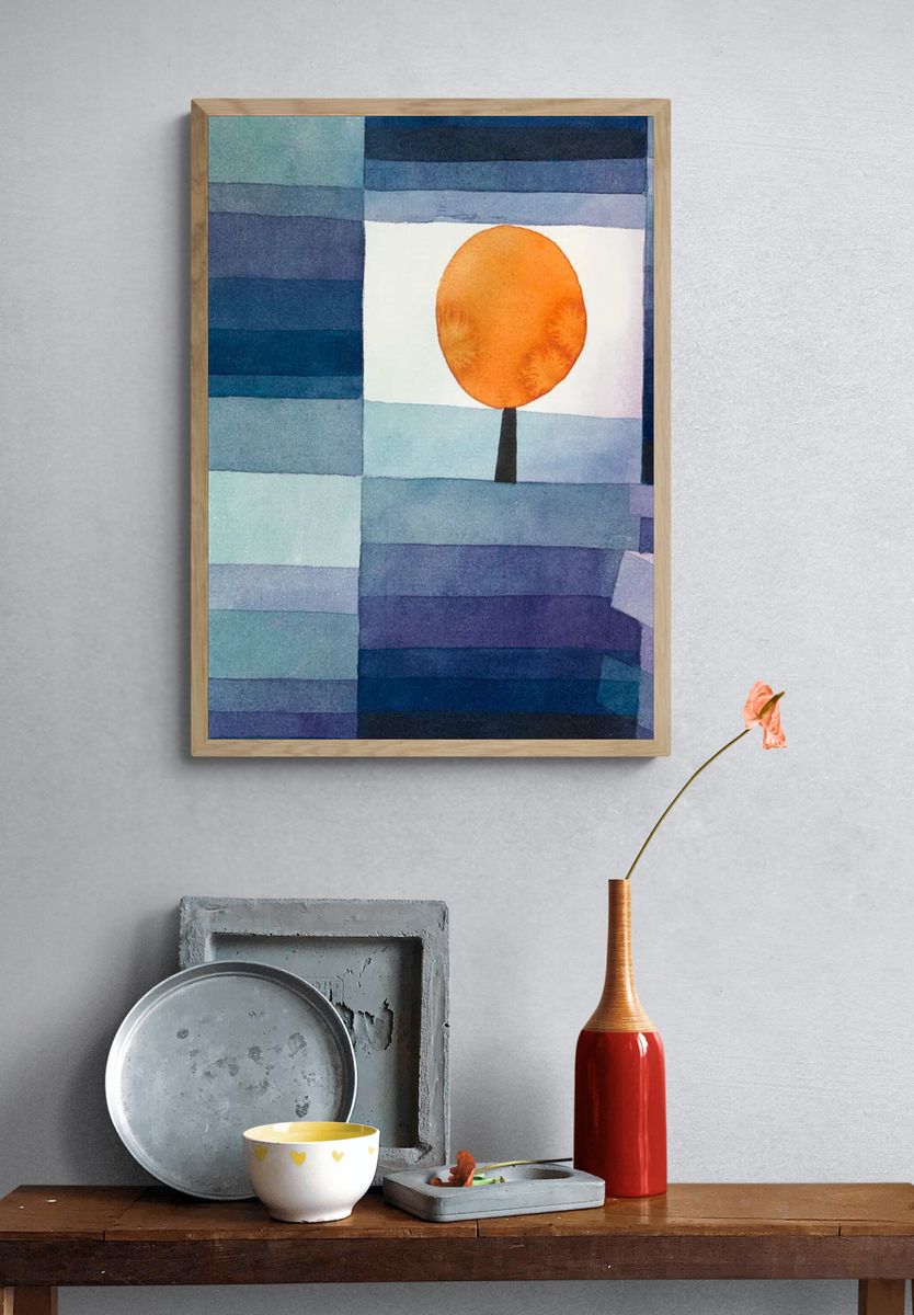 Abstract Tree and Sun — Watercolor Print. — room view 3