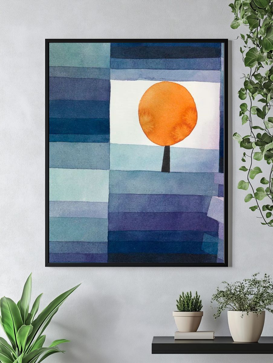 Abstract Tree and Sun — Watercolor Print. — room view 4