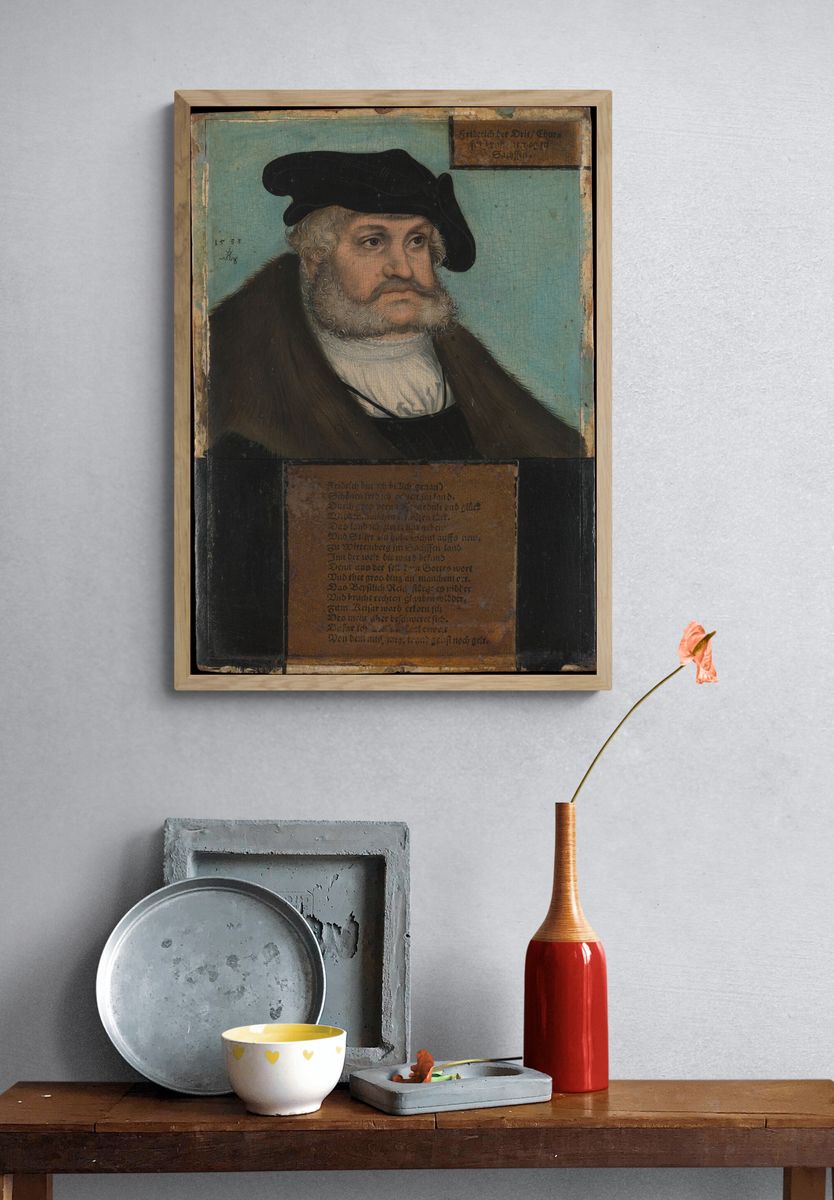 Friedrich III (1463–1525), the Wise, Elector of Saxony by Lucas Cranach the Elder and Workshop — Art Print. — room view 3