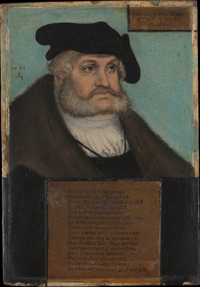 Friedrich III (1463–1525), the Wise, Elector of Saxony by Lucas Cranach the Elder and Workshop — Art Print.