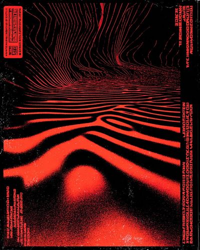 Abstract Red Waves Poster