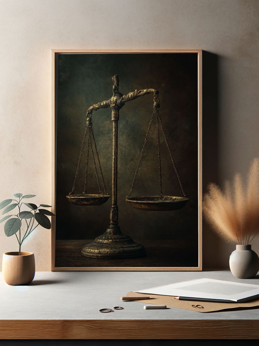 Antique Scales Photography Poster. — room view 2