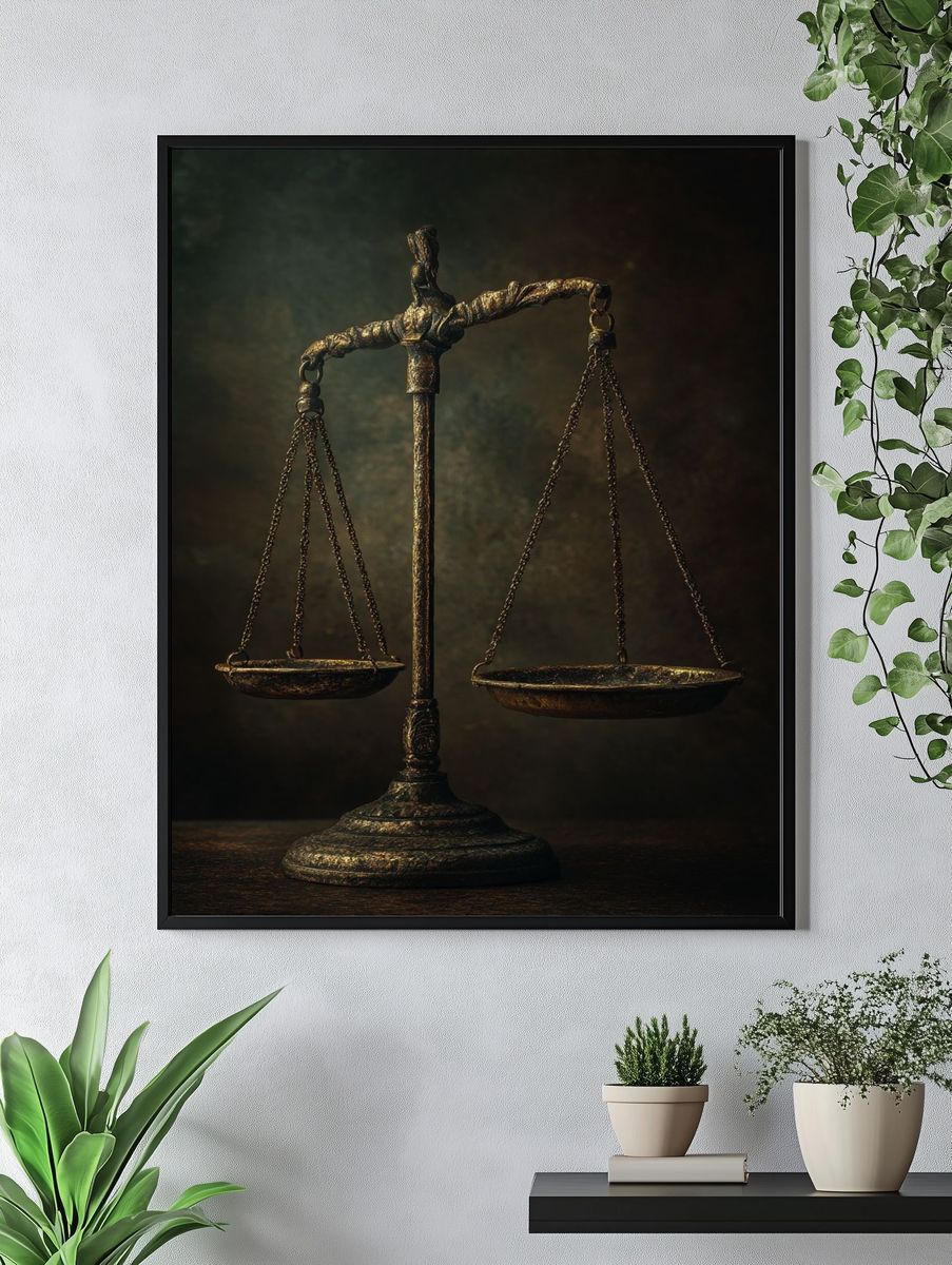 Antique Scales Photography Poster. — room view 4