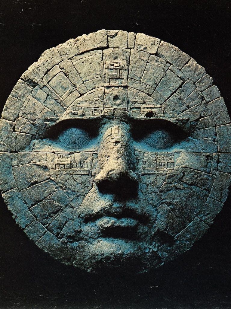 Ancient Stone Face — Fine Art Print. poster detail