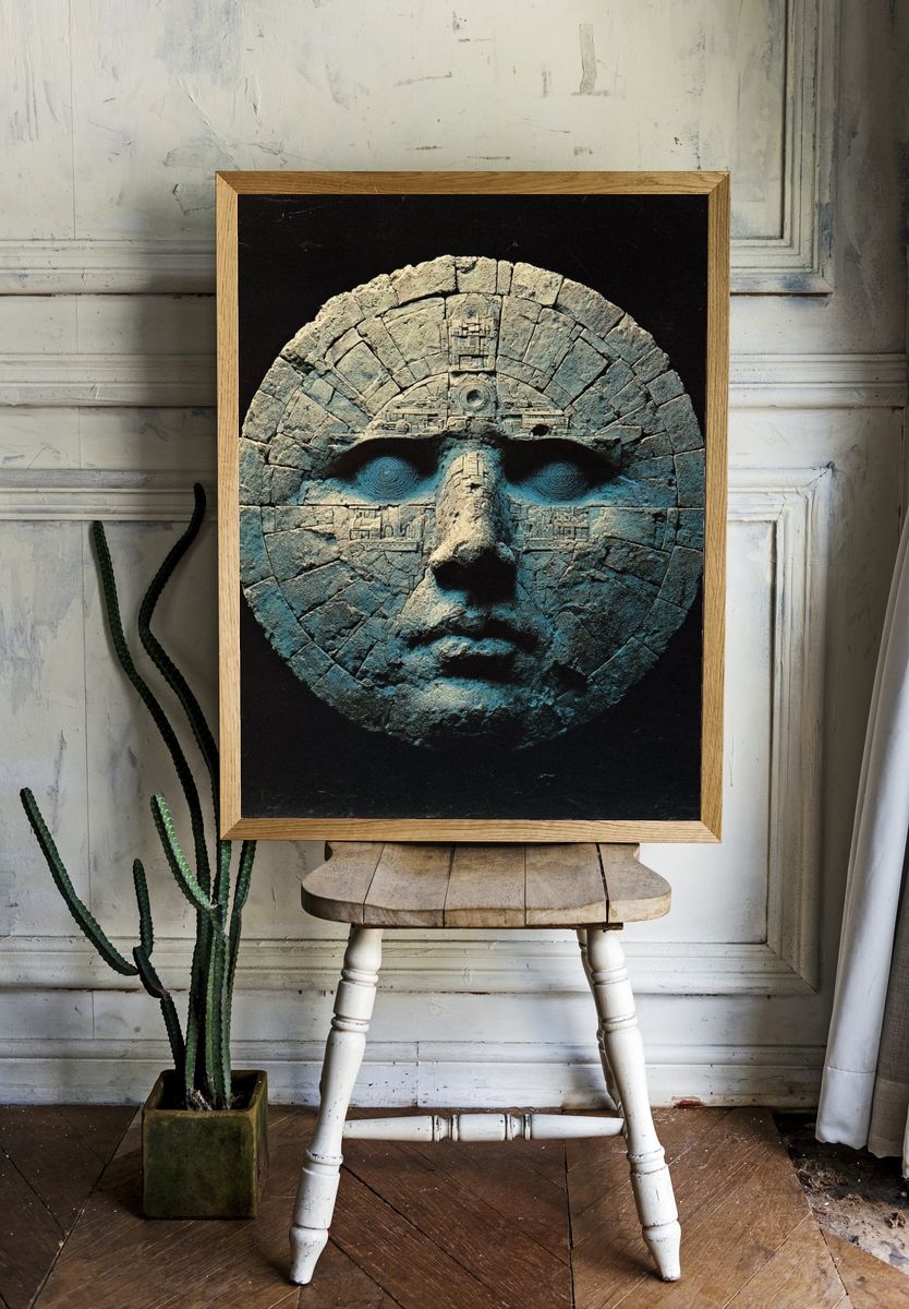 Ancient Stone Face — Fine Art Print. — room view 1
