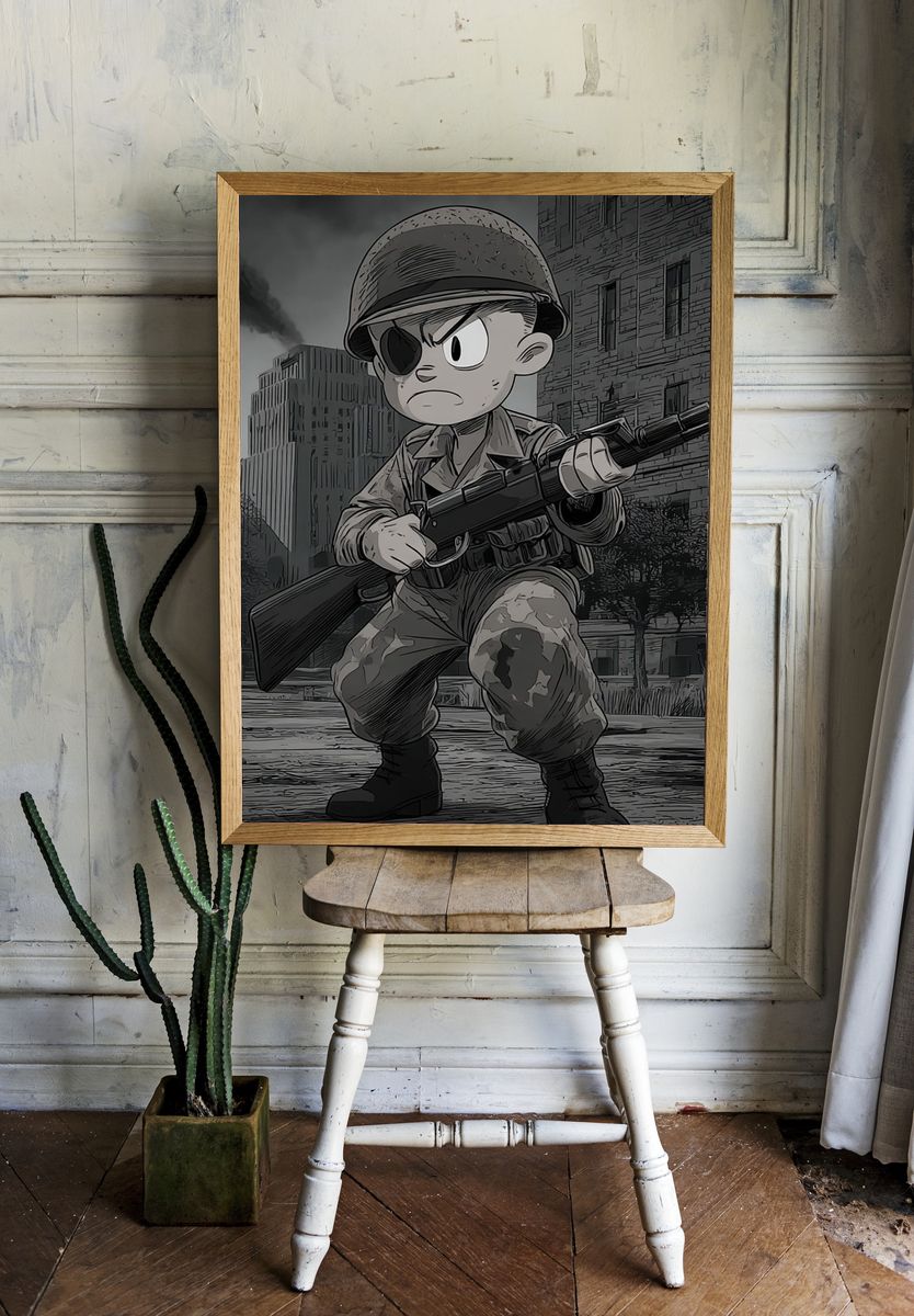 Brave Soldier — Anime Art Print. — room view 1