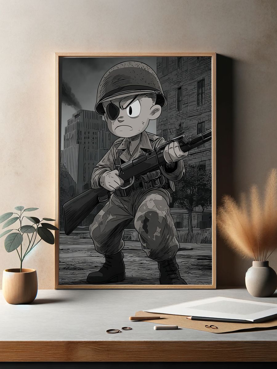 Brave Soldier — Anime Art Print. — room view 2