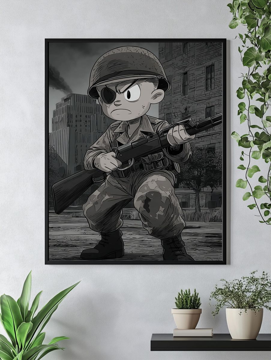 Brave Soldier — Anime Art Print. — room view 4