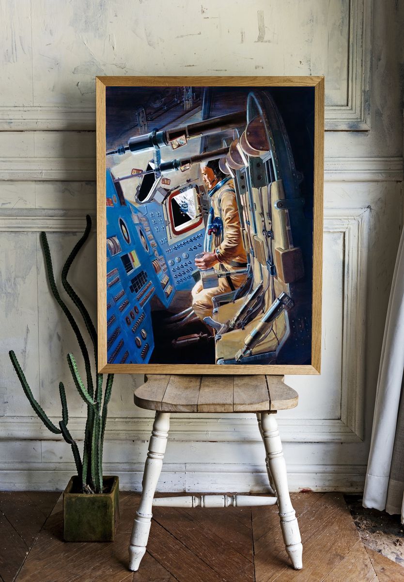 Astronaut in Spacecraft — Vintage Print room preview