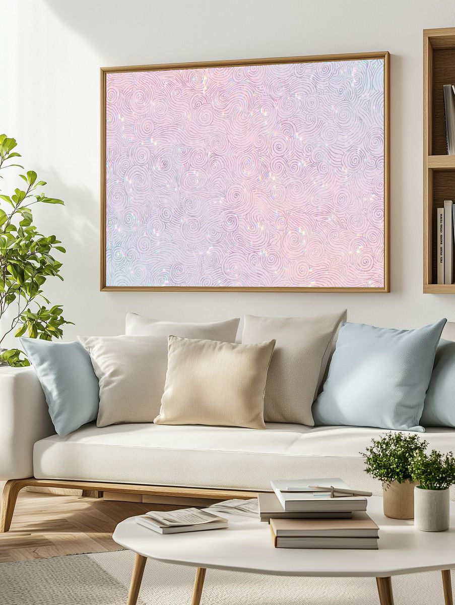 Nature holographic pattern remix artwork. — room view 2