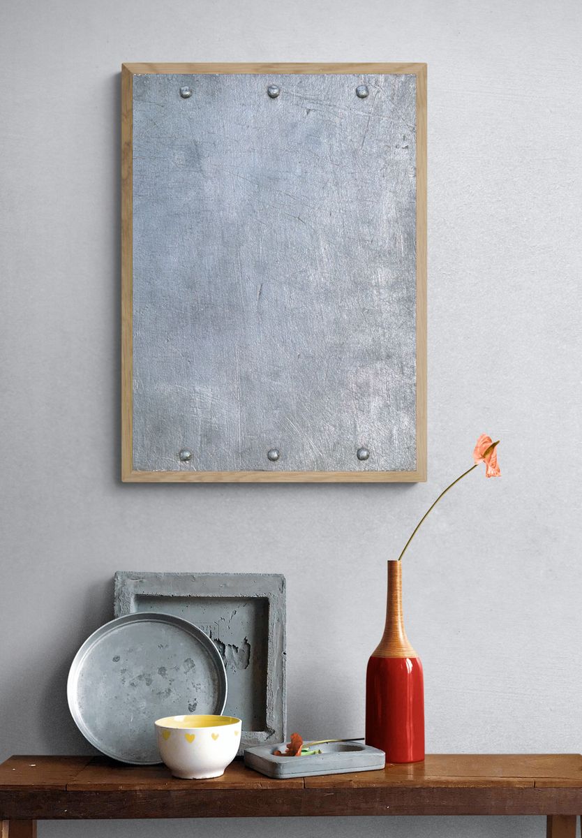 Riveted Steel Texture Print. — room view 3