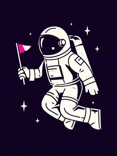 Astronaut in Space Illustration Poster. poster