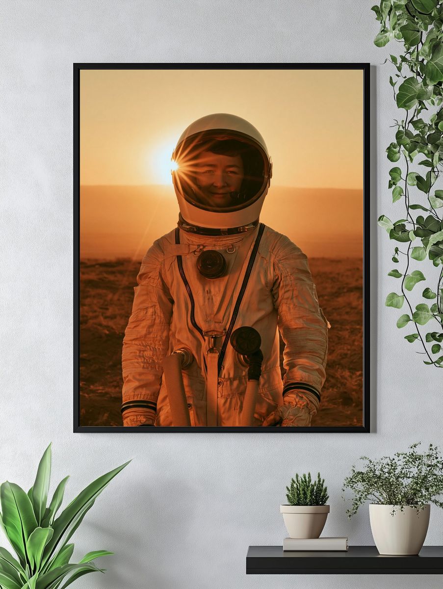 Astronaut at Sunset Photography Poster. — room view 4