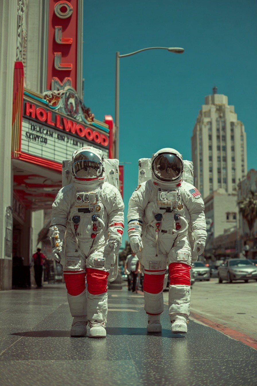 Astronauts in Hollywood — Photography Print. poster detail
