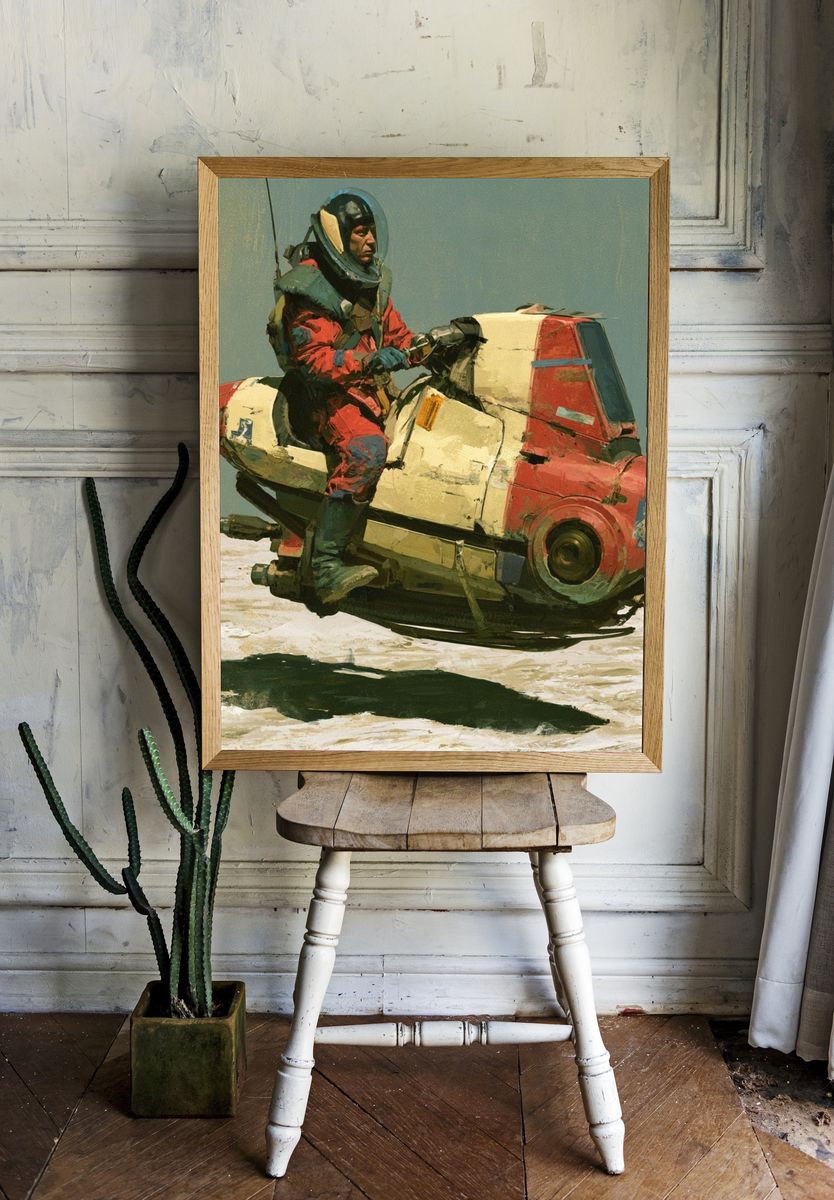 Astronaut Speeder Fine-Art Poster. — room view 1