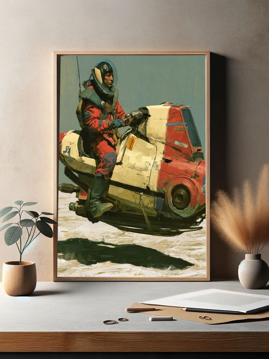 Astronaut Speeder Fine-Art Poster. — room view 2