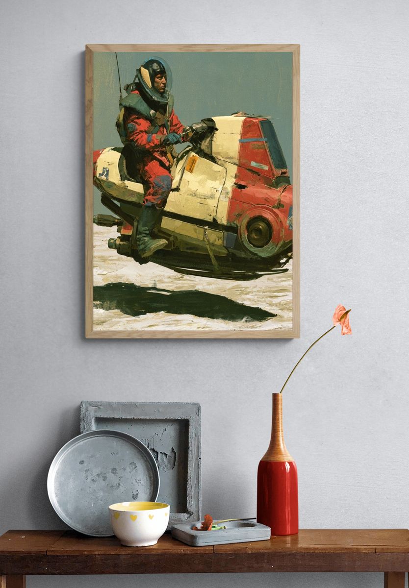 Astronaut Speeder Fine-Art Poster. — room view 3