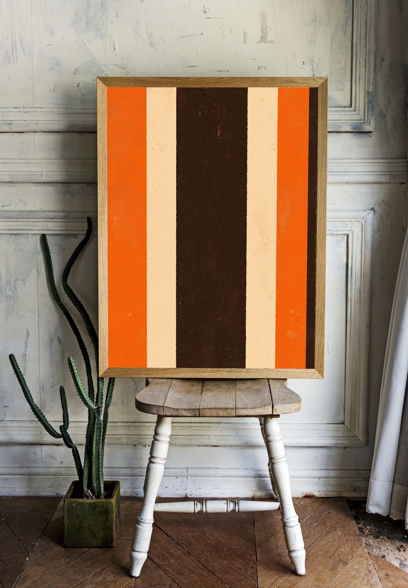 Retro Striped Abstract Poster. room preview