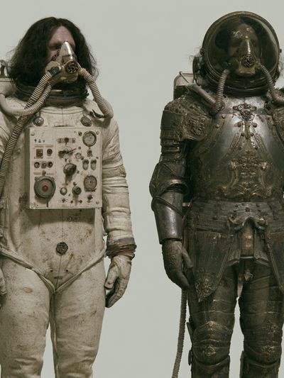 Dual Astronaut Portrait Print. poster