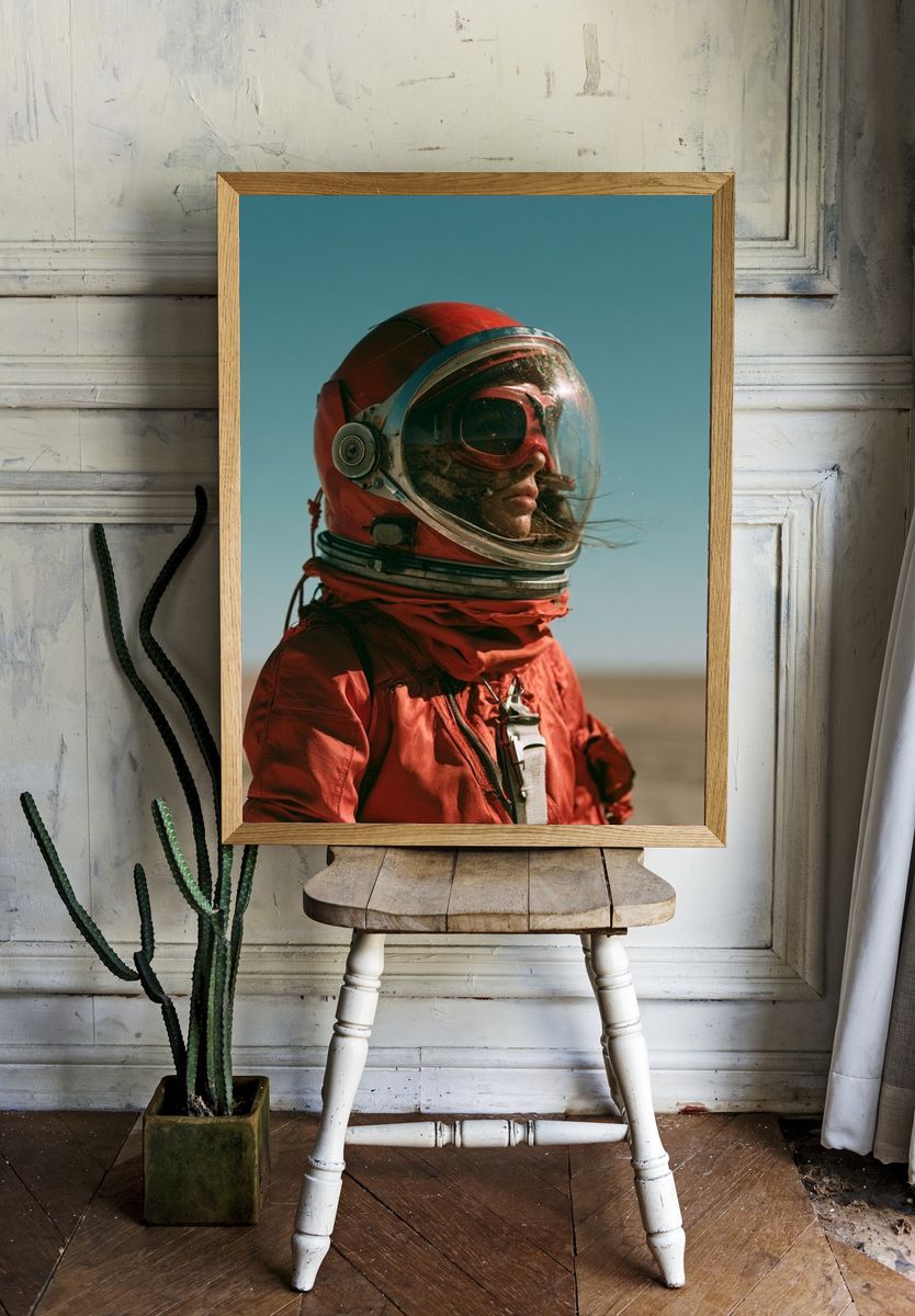 Astronaut Portrait Photography Poster. room preview
