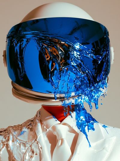 Astronaut Helmet Surrealism Print.