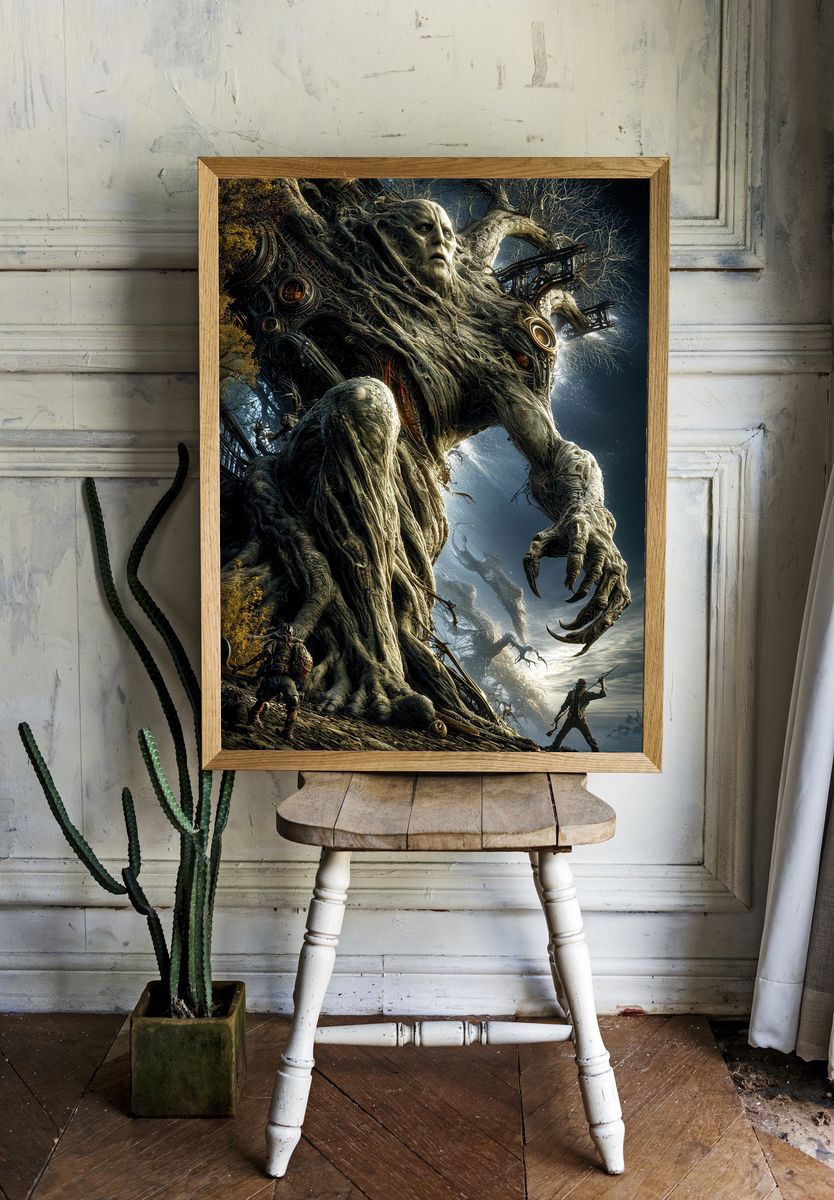 Ancient Tree Giant Fantasy Print. room preview