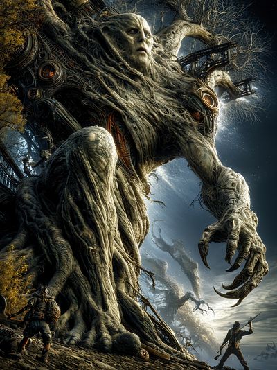 Ancient Tree Giant Fantasy Print. poster