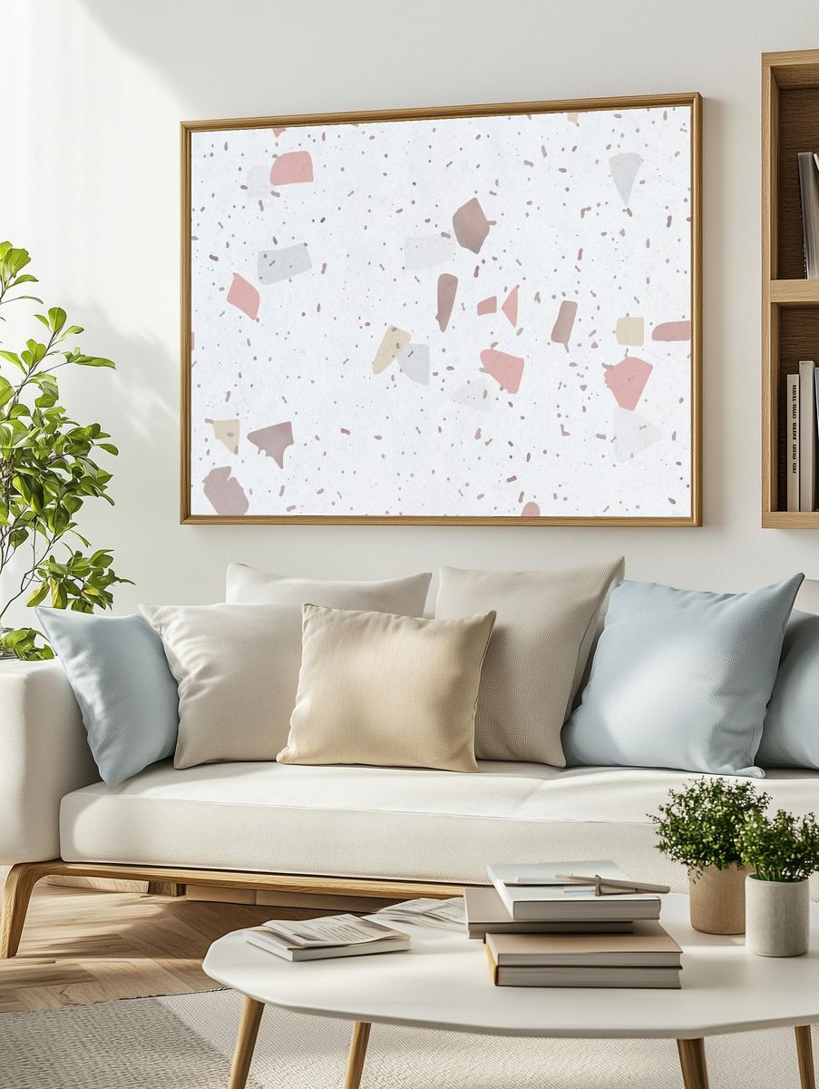 Abstract Terrazzo Pattern Poster. — room view 2